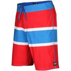 Vans Men's Off The Wall Ghost Trees 20" Boardshorts - Blue/Racing Red (Size 30)